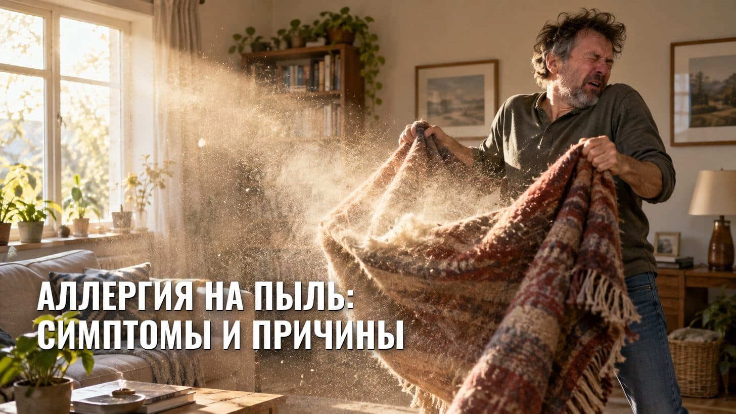 Аллергия на пыль: симптомы и причины