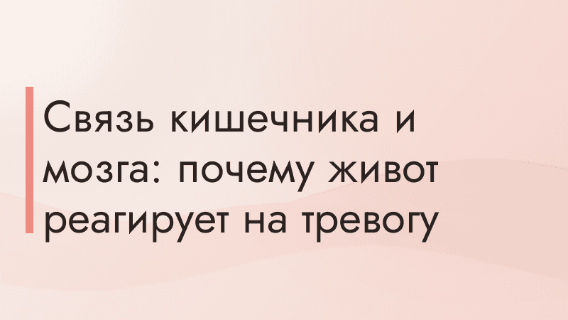 Связь кишечника и мозга: почему живот реагирует на тревогу