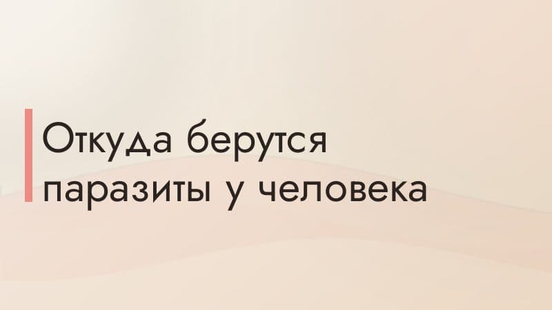 Откуда берутся паразиты у человека