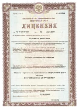 Лицензия № ЛО-82-01-001034 — титульный лист