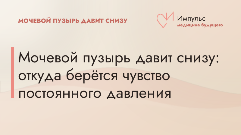 Мочевой пузырь давит снизу: откуда берётся чувство постоянного давления