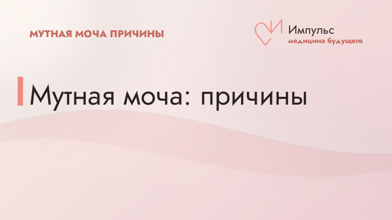 Мутная моча: причины