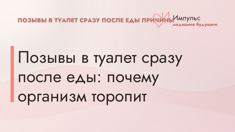 Позывы в туалет сразу после еды: почему организм торопит
